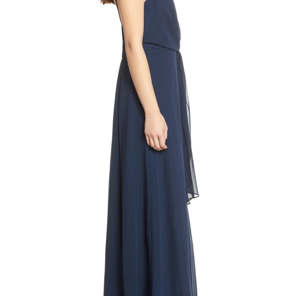 NEW JENNY YOO Amara Chiffon Overlay V-Neck Dress 8 - Picture 10 of 10